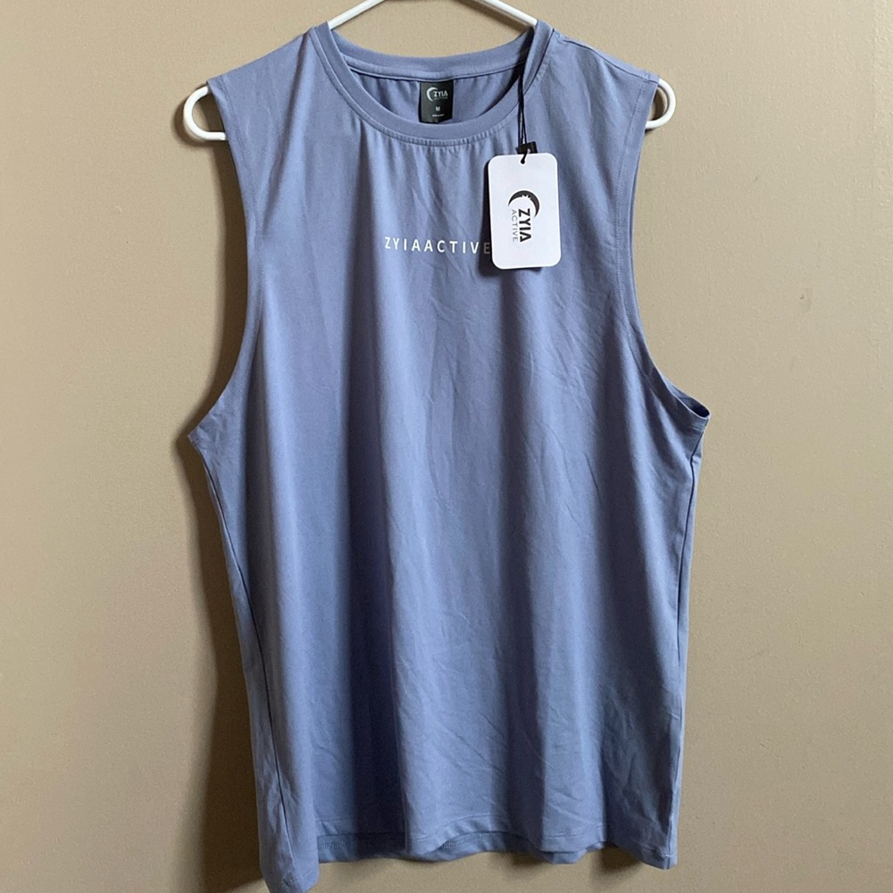 Zyia Mens Periwinkle Sinfully Soft Muscle Tank